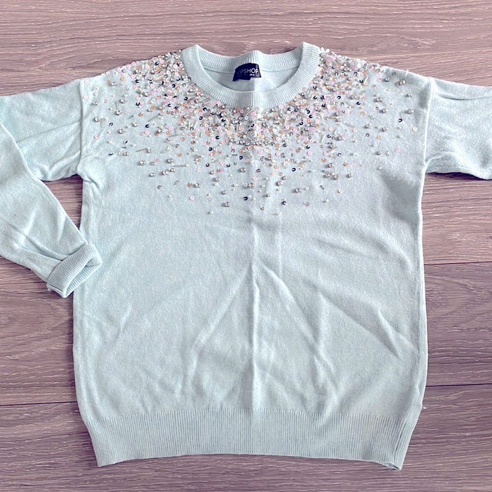 Topshop, Sequin knit sweater XS